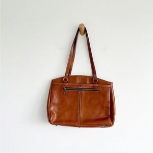 Patricia Nash Poppy Tote Heritage Leather Shoulder Bag Brown Tan